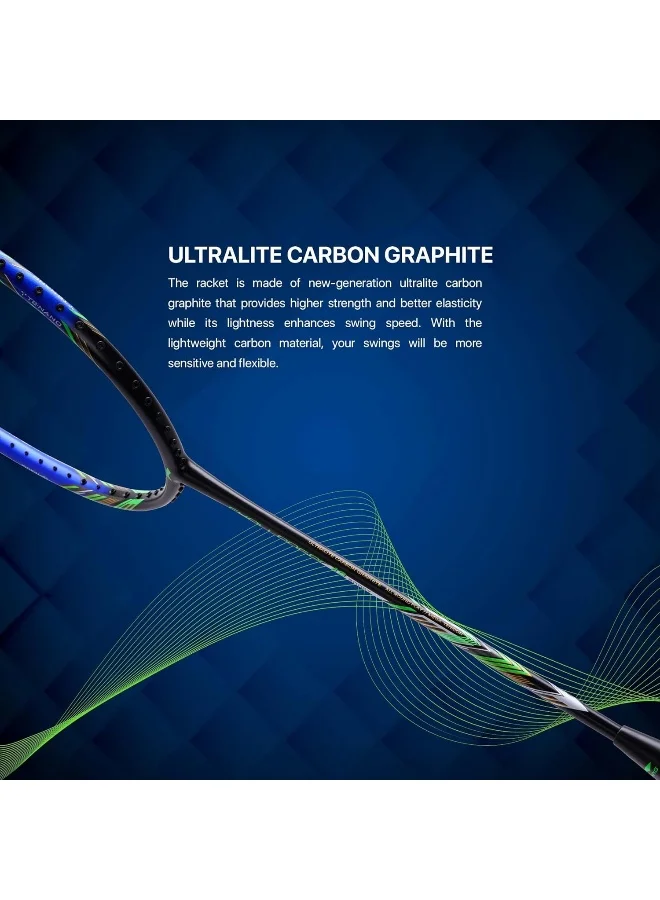 Li-Ning Li-Ning Challenger Boost Carbon Graphite Strung Badminton Racquet, 84 Grams, 30 Lbs String Tension and Free Full Cover