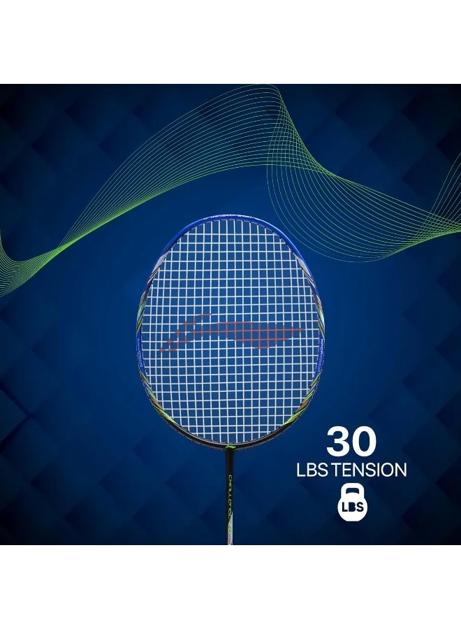 Li-Ning Li-Ning Challenger Boost Carbon Graphite Strung Badminton Racquet, 84 Grams, 30 Lbs String Tension and Free Full Cover