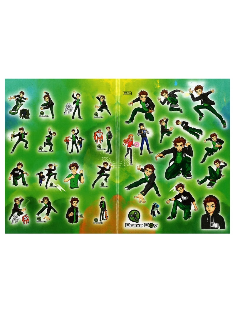 SBC كتاب تلوين بحجم A4 مع ملصقات تصميم الفتى الشجاع - Image 3