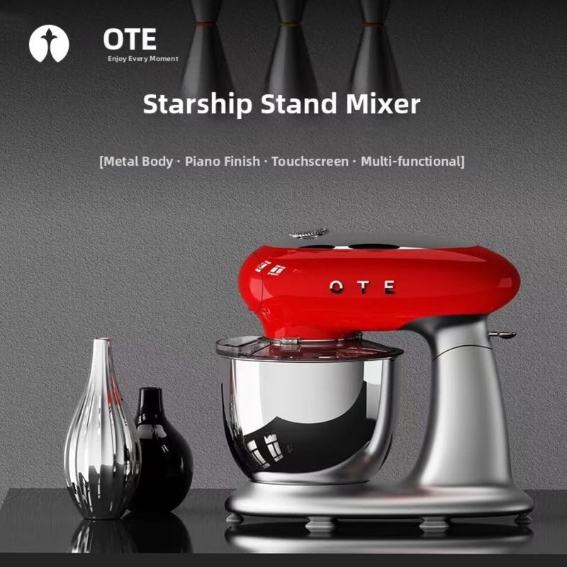50'S Retro Style Stand Mixer With 11 Variable Speeds, 7 L Stainless Steel Bowl, Safety Lock When Mixing, Includes Wire Whisk, Flat Beater, Dough Hook, Cream, 1 Year Warranty - Image 2