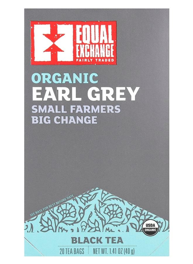 Equal Exchange Organic Earl Grey Black Tea 20 Tea Bags 1.41 oz (40 g) 