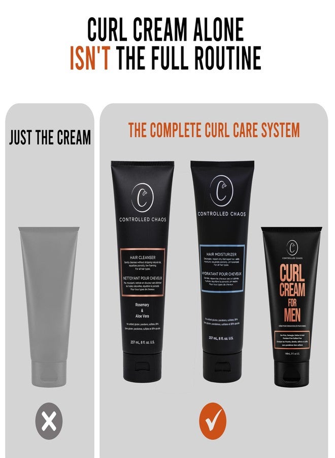 Controlled Chaos Men's 3-Step Curl Care Bundle – Sulfate-Free Hair Cleanser, Hair Moisturizer & Curl Cream for Men – Anti-Frizz Men’s Curly Hair Products for Wavy, Curly & Coily Hair - Image 5