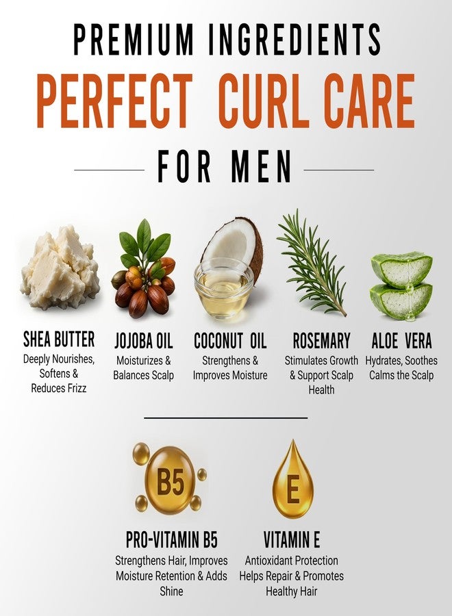Controlled Chaos Men's 3-Step Curl Care Bundle – Sulfate-Free Hair Cleanser, Hair Moisturizer & Curl Cream for Men – Anti-Frizz Men’s Curly Hair Products for Wavy, Curly & Coily Hair - Image 3