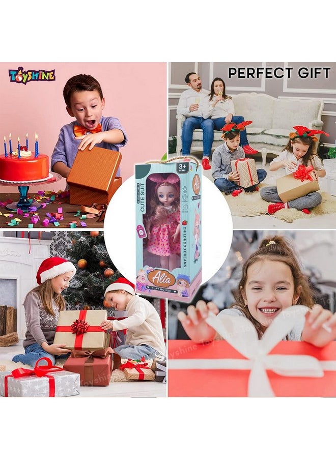 Toyshine - Toyshine Cute Alia Doll Play Toy Set with Movable Hands and Joints Pretend Play Kit Toys for Kids Role Play Set for Age 3+ - Image 1