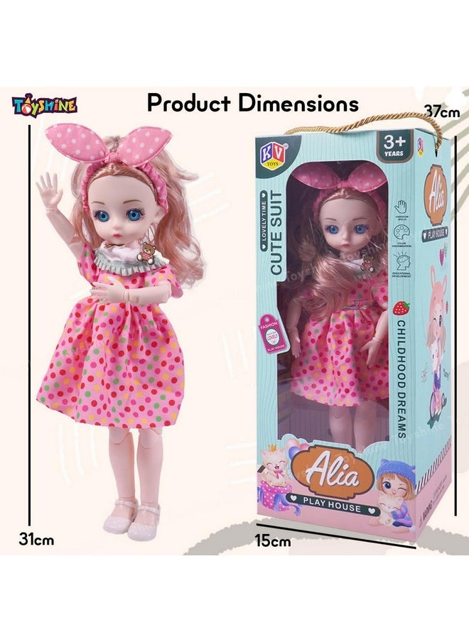 Toyshine - Toyshine Cute Alia Doll Play Toy Set with Movable Hands and Joints Pretend Play Kit Toys for Kids Role Play Set for Age 3+ - Image 1