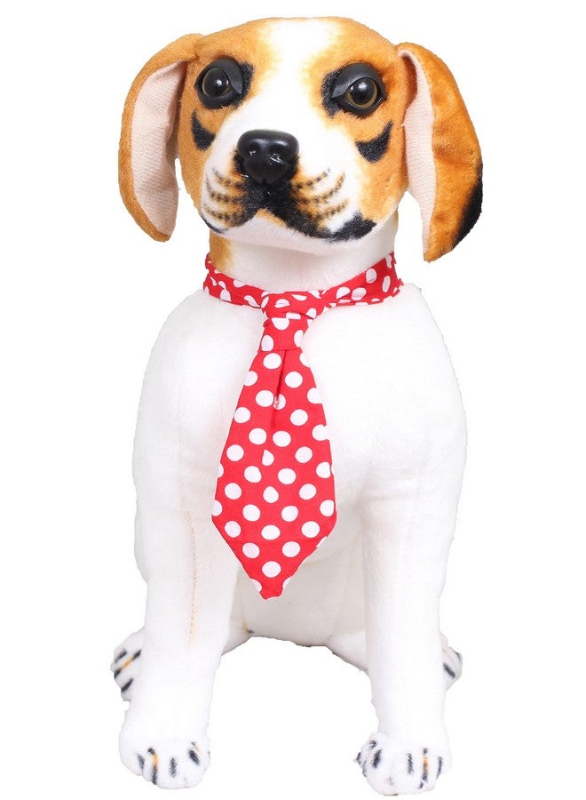 Tickles Tickles Soft Stuffed Plush Sitting Beagle Animal Dog Wearing Tie Toy for Kids Boys & Girls (Color: White Size: 30 cm)  - Image 2