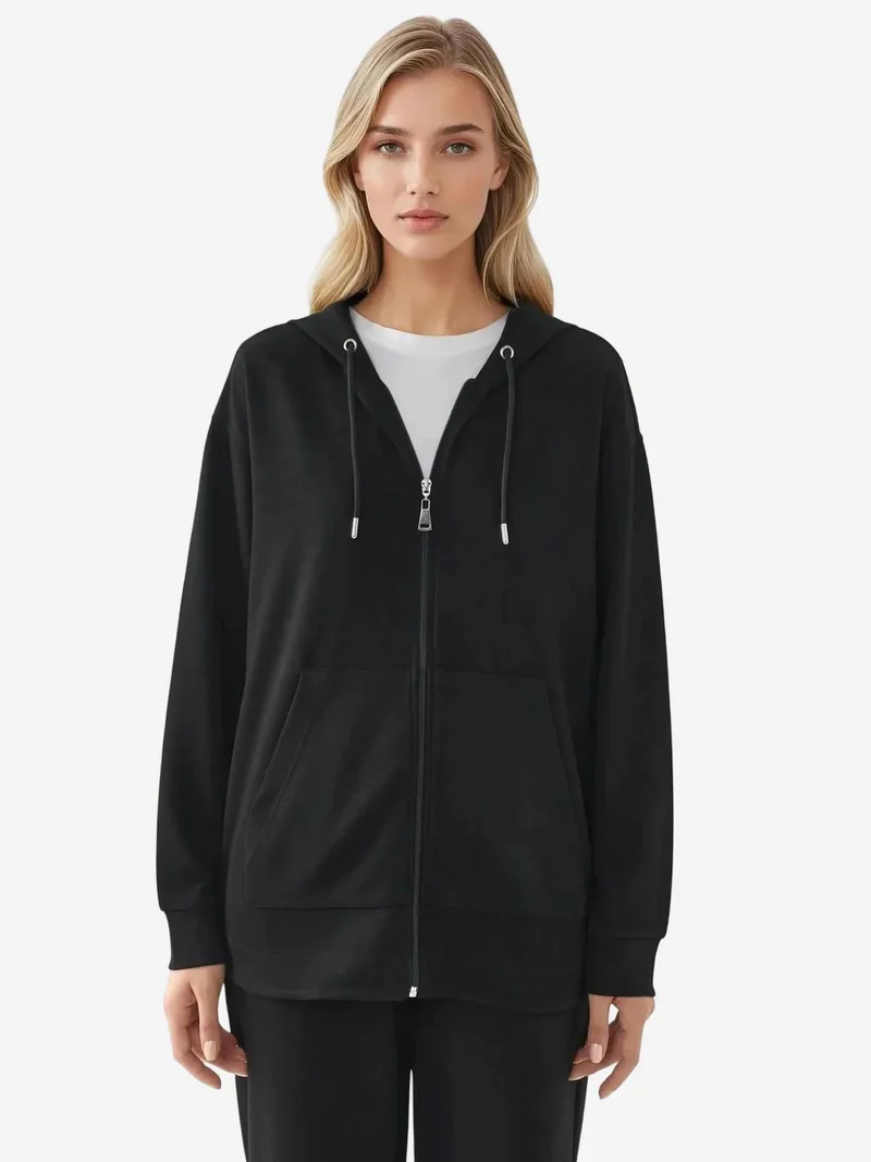 HICCUP Hooded Long Sleeve Hoodie with Zipper