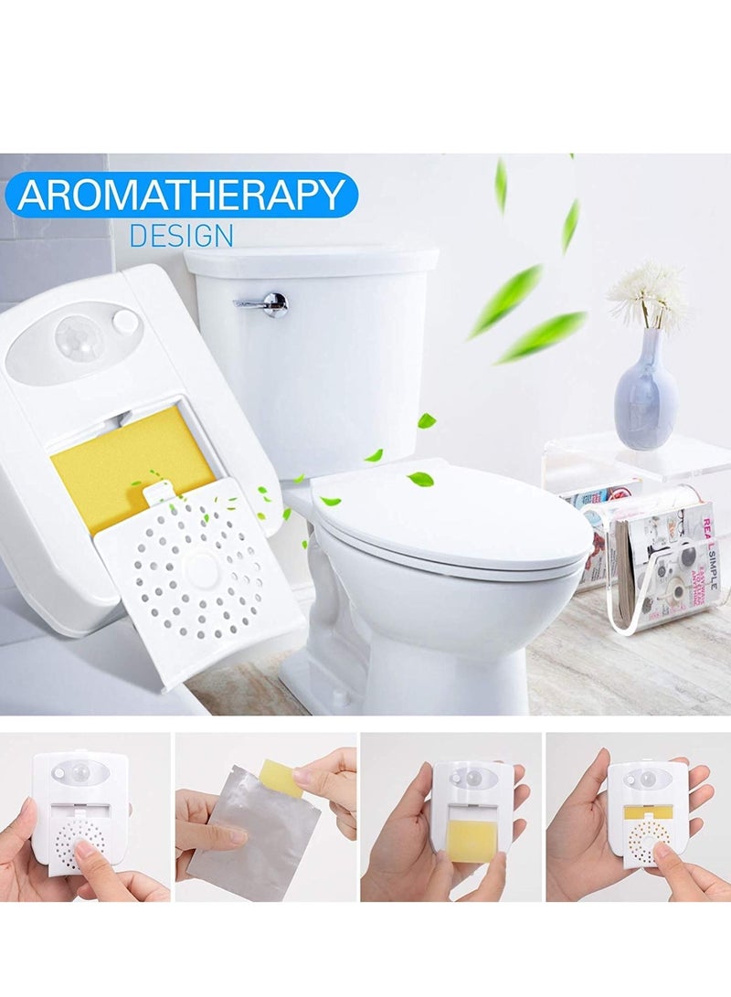 SYOSI Toilet Light Motion Sensor Detection Led Light with Aroma Toilet Toilet Restroom Night Light Gadget 16 Color Toilet Light Sensor Light (2 Pieces) - Image 3