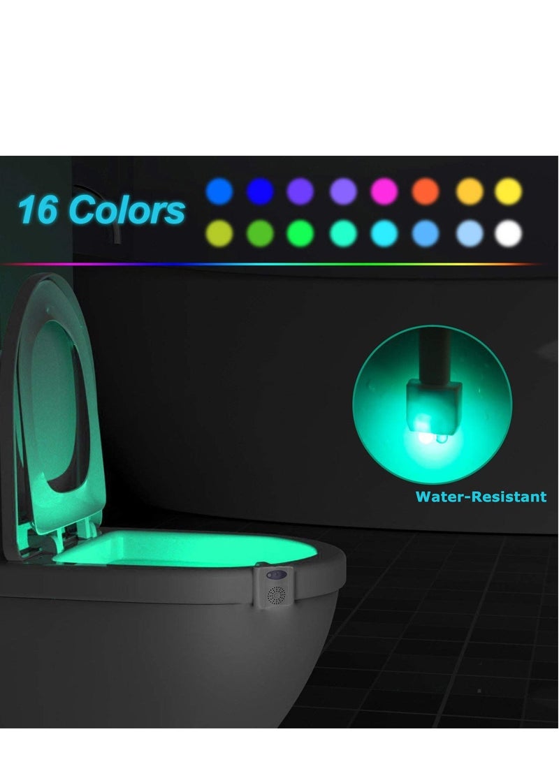 SYOSI Toilet Light Motion Sensor Detection Led Light with Aroma Toilet Toilet Restroom Night Light Gadget 16 Color Toilet Light Sensor Light (2 Pieces) - Image 4