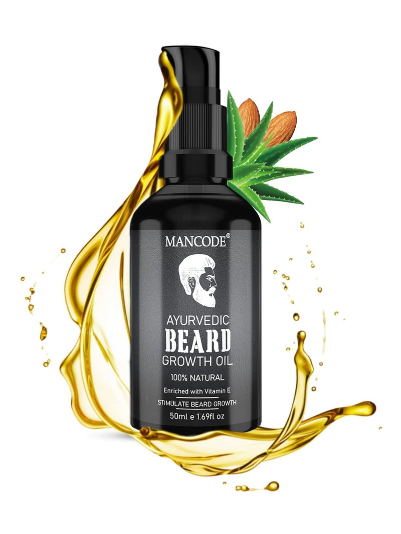 MAN CODE Ayurvedic Beard & Hair Growth Oil, 50Ml | Natural Hair Oil For Thicker & Longer Beard | Beard Oil For Uneven, Patchy & Fast Beard Growth | 100% Natural - Image 2