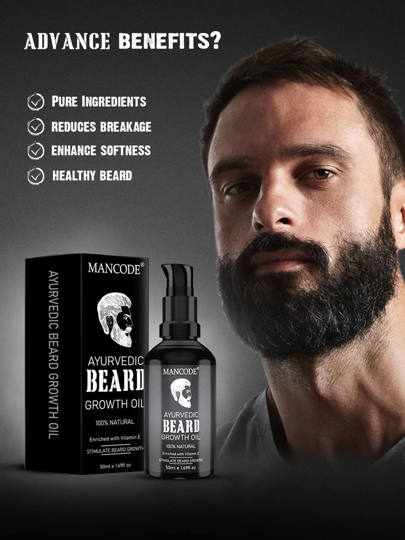 MAN CODE Ayurvedic Beard & Hair Growth Oil, 50Ml | Natural Hair Oil For Thicker & Longer Beard | Beard Oil For Uneven, Patchy & Fast Beard Growth | 100% Natural - Image 4