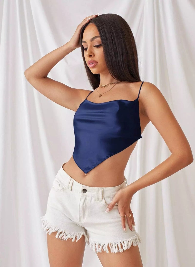 Tie Back Hanky Hem Cami Top - Image 4