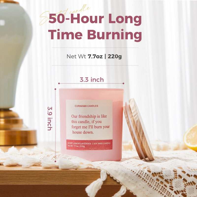 Curimama Birthday Gifts for Women Best Friends, Funny Birthday Gift for Sister Friendship, Cool Bestie Gift Ideas for Women Females Bestie, Lavender Scented Candles 7.7oz - Image 3