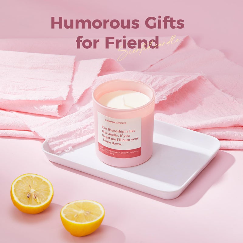 Curimama Birthday Gifts for Women Best Friends, Funny Birthday Gift for Sister Friendship, Cool Bestie Gift Ideas for Women Females Bestie, Lavender Scented Candles 7.7oz - Image 5
