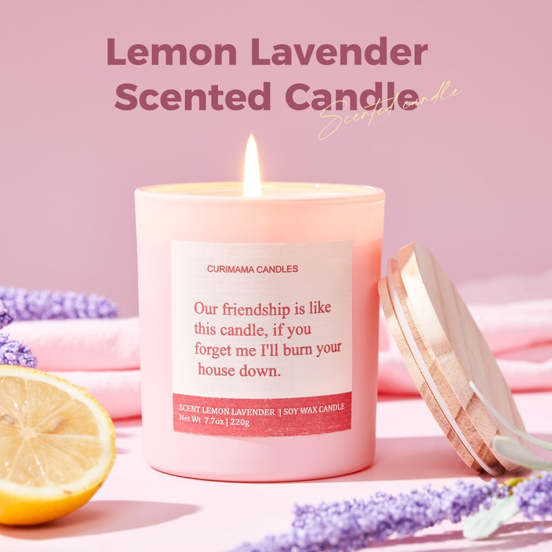 Curimama Birthday Gifts for Women Best Friends, Funny Birthday Gift for Sister Friendship, Cool Bestie Gift Ideas for Women Females Bestie, Lavender Scented Candles 7.7oz - Image 2