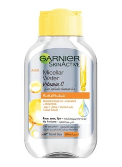 Garnier Vitamin C Micellar Water - Make-up remover  For dull skin of the face, eyes and lips- 100ml  - Image 1
