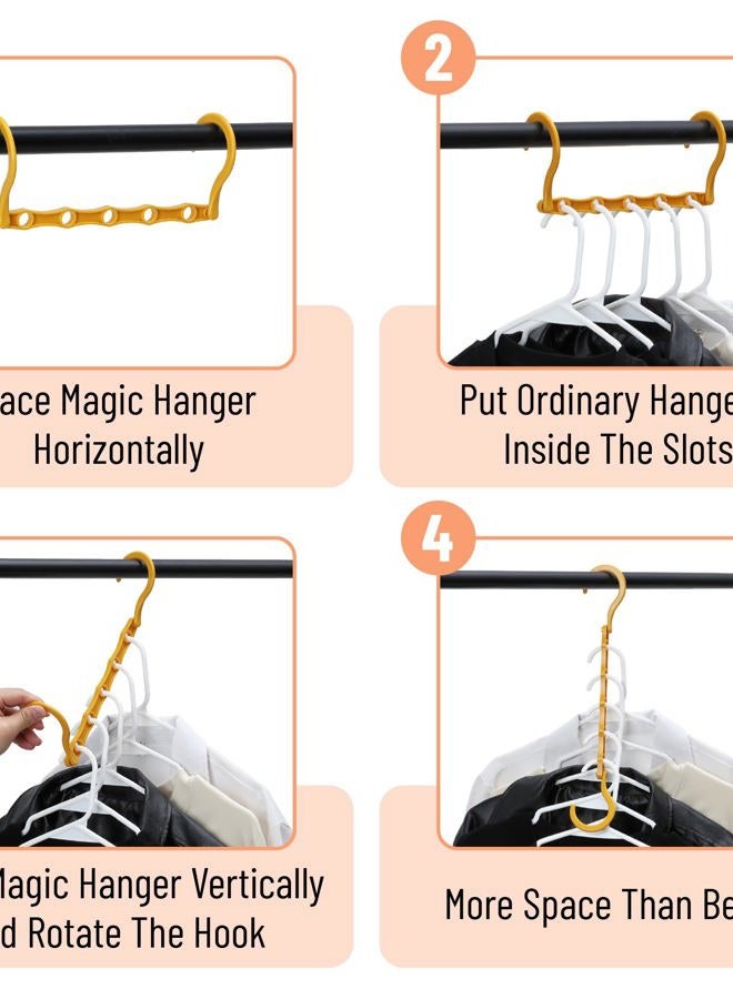 Mr. Pen Space Saving Hangers for Clothes, 8 pcs, Autumn Colors, Plastic Multi Clothes Hangers Space Saving, 5 Slots, 360° Rotating Hooks - Image 5