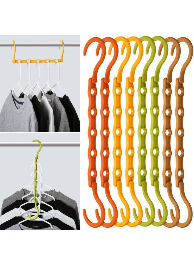 Mr. Pen Space Saving Hangers for Clothes, 8 pcs, Autumn Colors, Plastic Multi Clothes Hangers Space Saving, 5 Slots, 360° Rotating Hooks - Image 1
