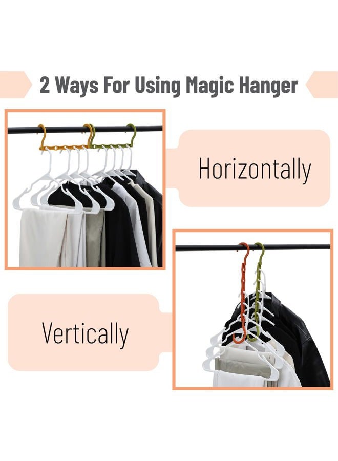 Mr. Pen Space Saving Hangers for Clothes, 8 pcs, Autumn Colors, Plastic Multi Clothes Hangers Space Saving, 5 Slots, 360° Rotating Hooks - Image 4