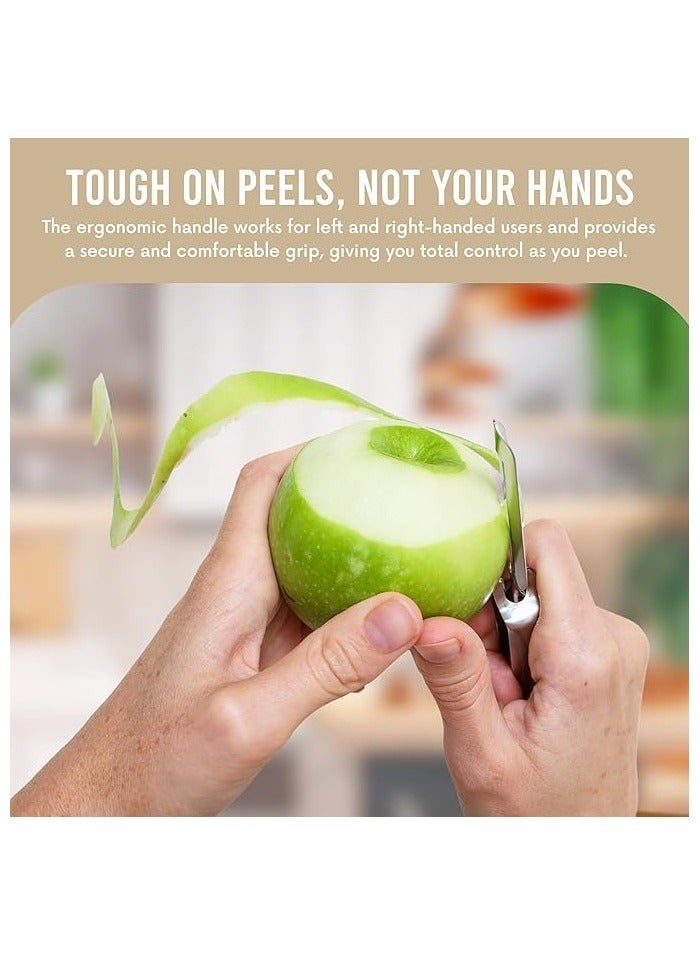 Stainless Steel Vegetable Peeler - Rust-Resistant Potato Peeler with Ergonomic Handle for Safety & Control - Dishwasher Safe & Easy to Clean  - Image 3