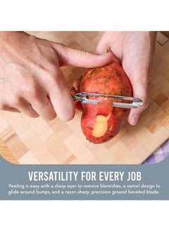 Generic Stainless Steel Vegetable Peeler - Rust-Resistant Potato Peeler with Ergonomic Handle for Safety & Control - Dishwasher Safe & Easy to Clean  - Image 2
