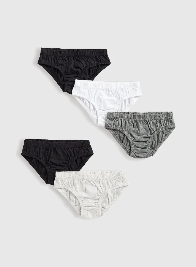 مذركير Black, Grey and White Briefs - 5 Pack