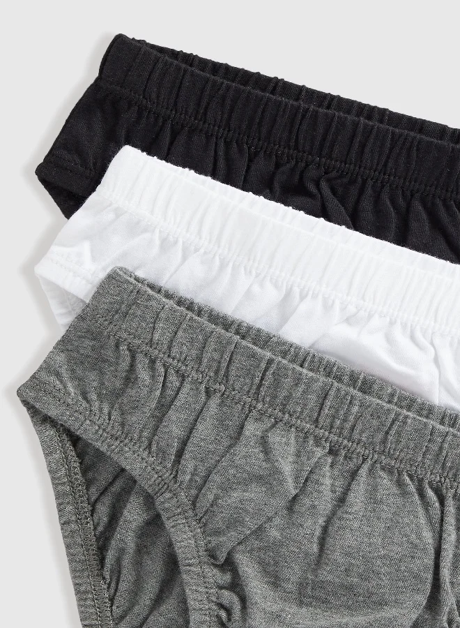 مذركير Black, Grey and White Briefs - 5 Pack