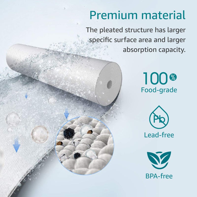 AquaCrest AQUA CREST AP110 Whole House Water Filter, Sediment Filter, 5 Micron, Replacement for 3MÂ® Aqua-Pure AP110, CulliganÂ® P5, APEC, GE FXUSC, WhirlpoolÂ®, Any 10" x 2.5" Home Water Filter, Pack of 6 - Image 4