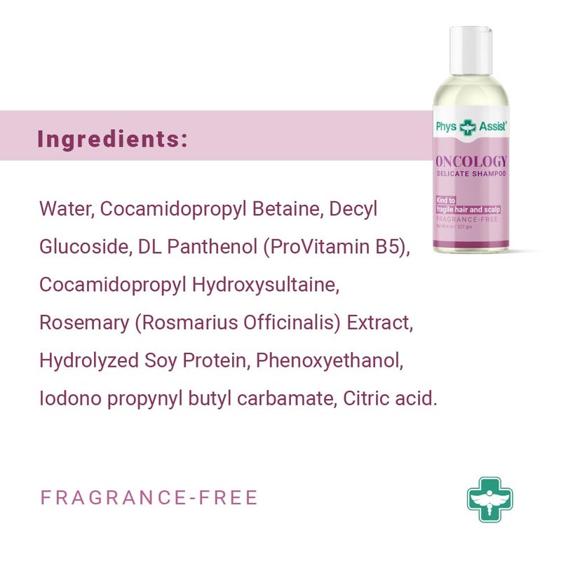 PhysAssist Oncology Delicate Shampoo. Kind to Fragile Hair and Scalp. Without Fragrance. 8 oz - Image 4