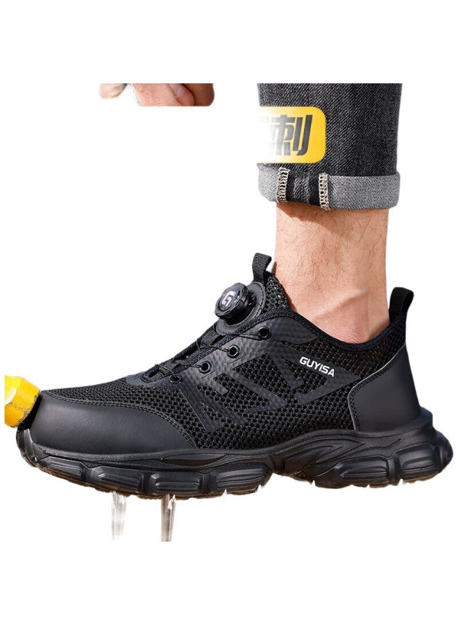 GUYISA Men'S Summer Breathable Anti-Odor Steel Toe Cap Puncture-Resistant Safety Work Shoes 3117Bkt 40 - Image 2