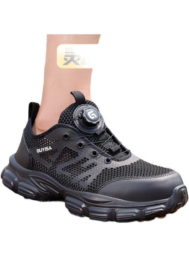 GUYISA Men'S Summer Breathable Anti-Odor Steel Toe Cap Puncture-Resistant Safety Work Shoes 3117Bkt 40 - Image 1