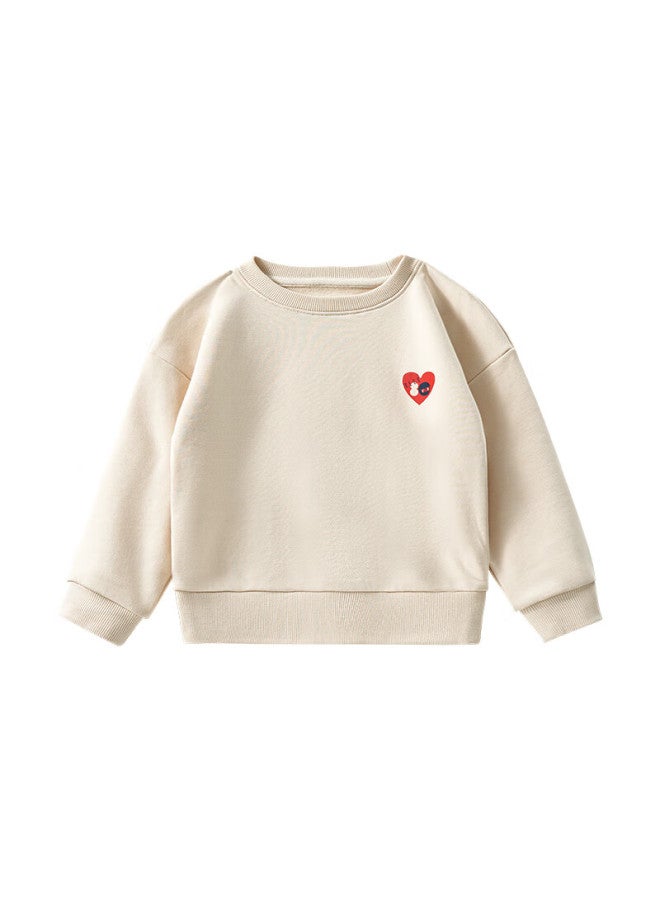 Elle Baby Kids Sweatshirt Baby Spring Autumn Top Boys Girls Sports Casual Long Sleeve Beige 90 - Image 2