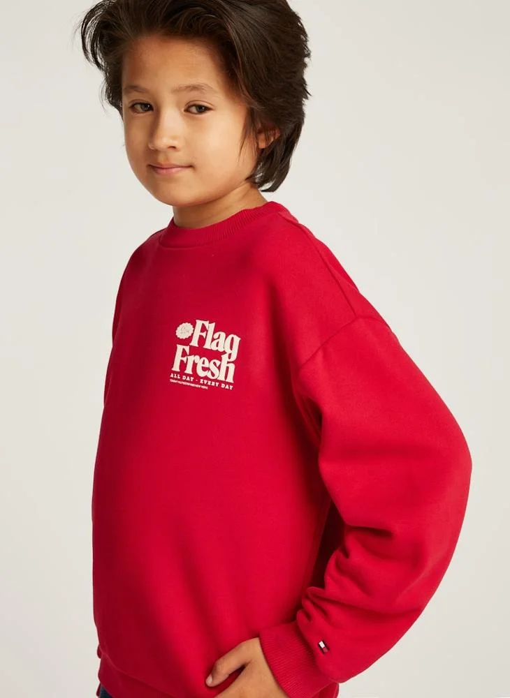 TOMMY HILFIGER Kids Fun Flag Print Sweatshirt