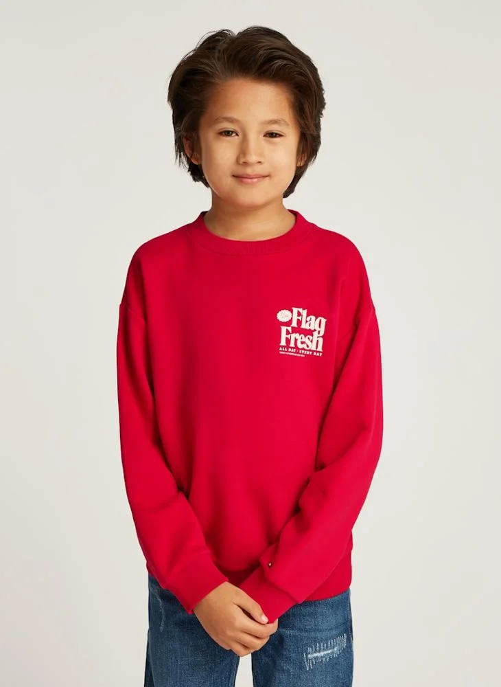 تومي هيلفيغر Kids Fun Flag Print Sweatshirt