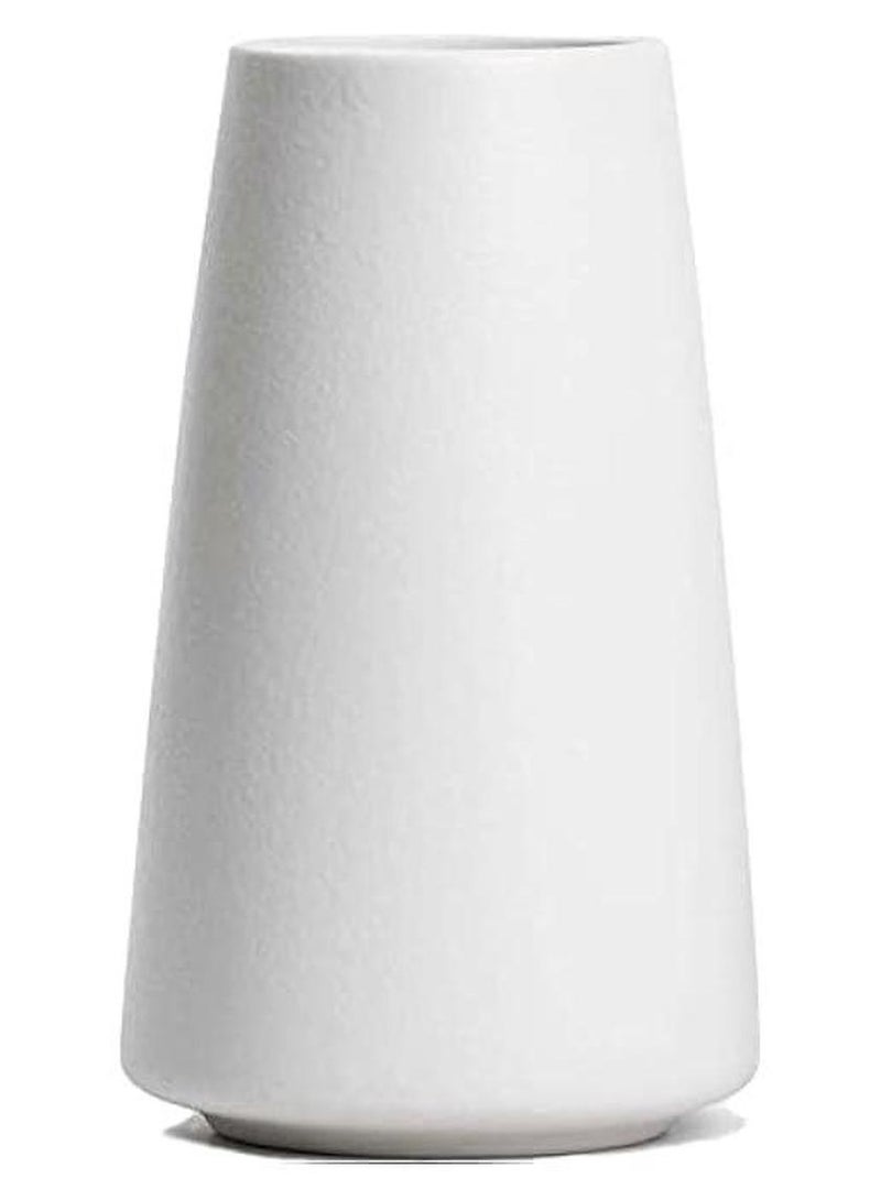 هوكور مزهرية سيراميك من تراسل - مزهرية زهور بنمط بسيط لرف الطاولة العصري وديكور المنزل، مناسبة للمدفاة وغرفة النوم والمطبخ وغرفة المعيشة والمكتب (ابيض) - Image 1