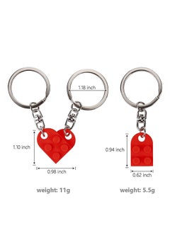 Generic Matching Couple Heart Keychain, Cartoon Keychain Premium Accessories, Boyfriend Girlfriend Stuff Him Friends Set, Compatible with Lego Gifts, Key Purse Handbag Charms Pendant Car Chain Creative Gift  - Image 2