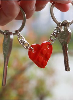 Generic Matching Couple Heart Keychain, Cartoon Keychain Premium Accessories, Boyfriend Girlfriend Stuff Him Friends Set, Compatible with Lego Gifts, Key Purse Handbag Charms Pendant Car Chain Creative Gift  - Image 5