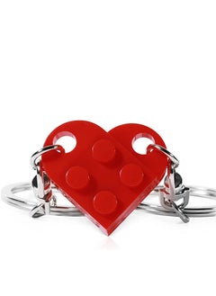 Generic Matching Couple Heart Keychain, Cartoon Keychain Premium Accessories, Boyfriend Girlfriend Stuff Him Friends Set, Compatible with Lego Gifts, Key Purse Handbag Charms Pendant Car Chain Creative Gift  - Image 1