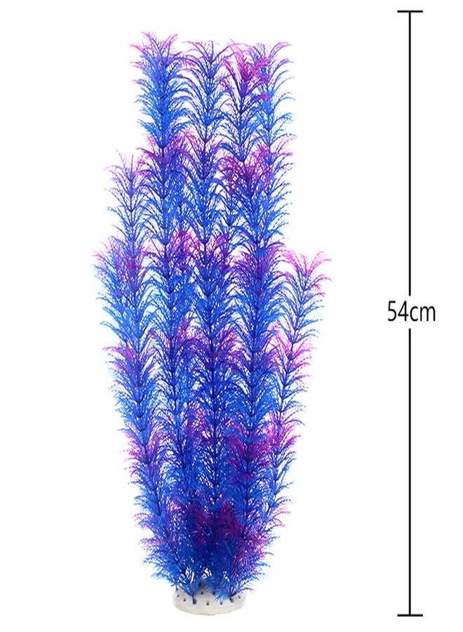 Norgail Large Freshwater Plastic Aquarium Plants Artificial Fish Tank Plants Decoration Ornaments Safe for All Fish 20 Inches Tall Purple Blue 1Pcs - Image 3