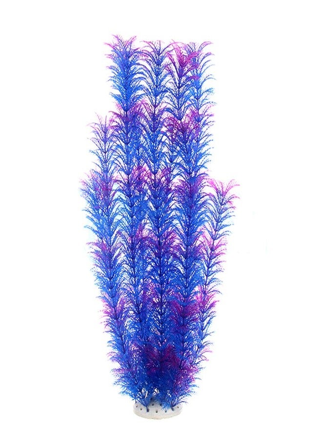 Norgail Large Freshwater Plastic Aquarium Plants Artificial Fish Tank Plants Decoration Ornaments Safe for All Fish 20 Inches Tall Purple Blue 1Pcs - Image 1