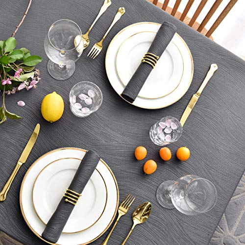 maxmill Jacquard Cloth Napkins 20 x 20 Inch Swirl Pattern 4 Packs Charcoal Solid Washable Polyester Comfortable for Family Dinners Weddings Parties and Banquets - Image 5