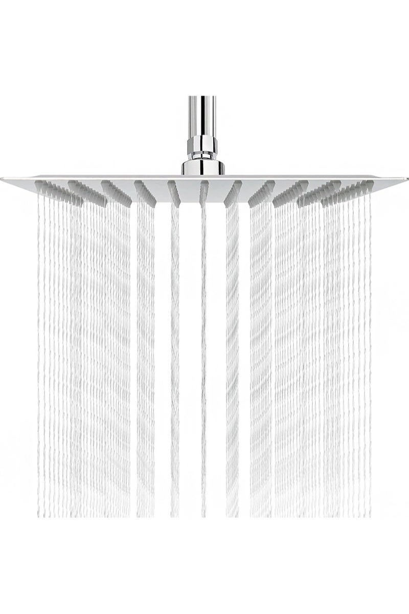 HaLunhi Rain Shower Head 10 Inch Shower Head, Stainless Steel Ultra-Slim Square Rain Shower Head with Easy-Clean Nozzle (Silver) - Image 1