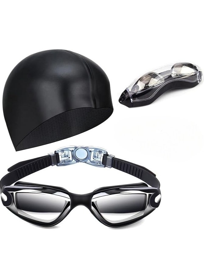 Buytory Buytory Swimming Goggles & Cap Set for Adults – UV Protection, Anti-Fog, Waterproof Silicone, with Premium Carrying Case  - Image 1