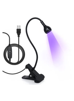 KHAJUL Nail Lamp LED, Nail Manicure Dryer Curing Light, With Black Gooseneck and Clamp for Gel Nails (Black/Purple))  - Image 1