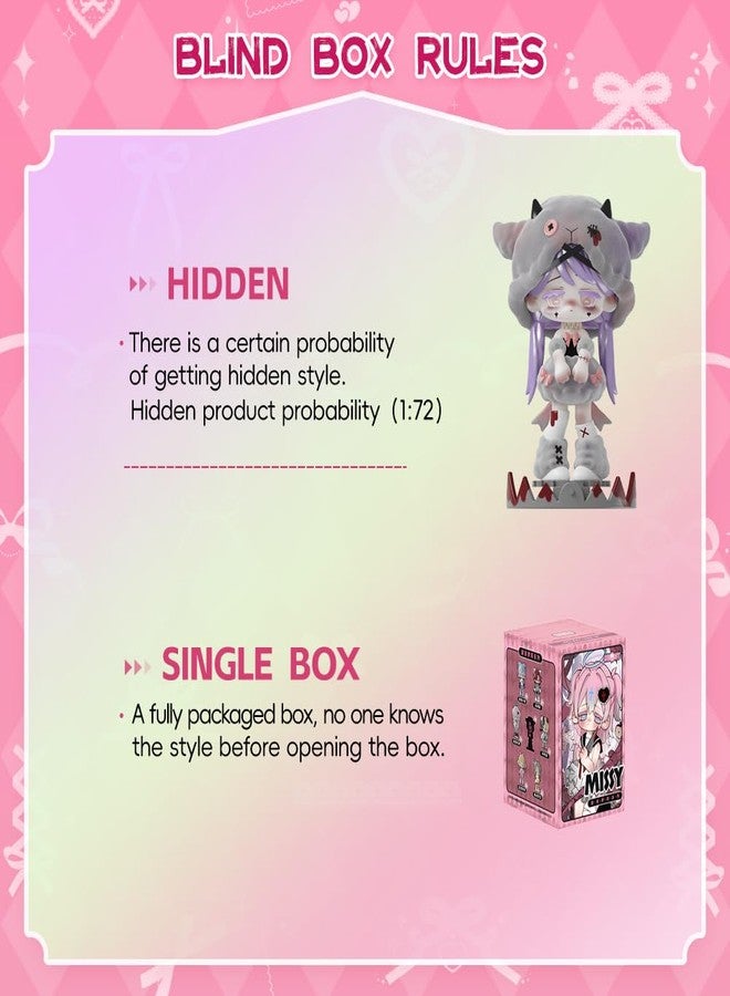 XiDonDon مجموعة ألعاب XiDonDon Missy Sweet Mourning Lolita Series Blind Box Cute Toys Kawaii Anime Figures Dolls Furniture for Display Gift Surprise Toy Gift Mystery Box Collectible Home Decorations (علبة واحدة) - Image 4