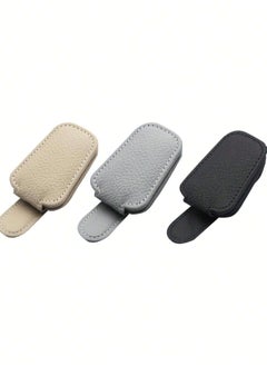 Generic Magnetic Leather Sunglasses Holder for Car Visor – Premium Leather, Strong Grip, One-Hand Operation, and Easy Installation – Ideal Car Accessory for All Vehicles, Available in Multiple Colors  - Image 3