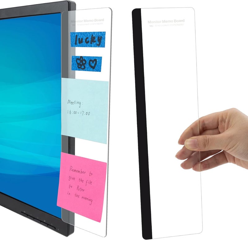 Sticky Note Holder: Transparent Desk Organizer - Space-Saving Desk Accessories for Home Office And Office Workspaces - Image 1