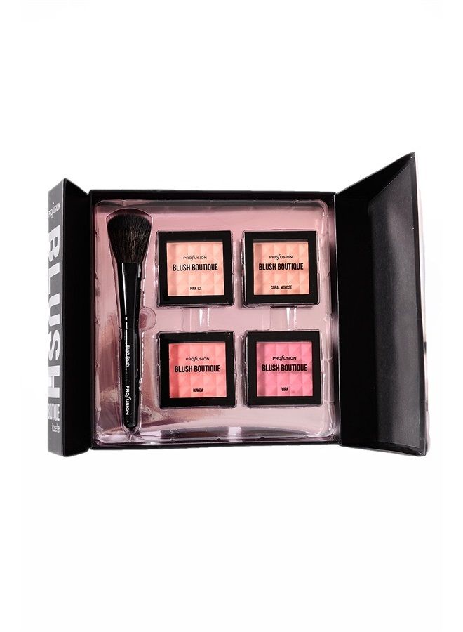 Profusion Cosmetics Profusion blush boutique rosette palette with a blush brush and 4 blushes