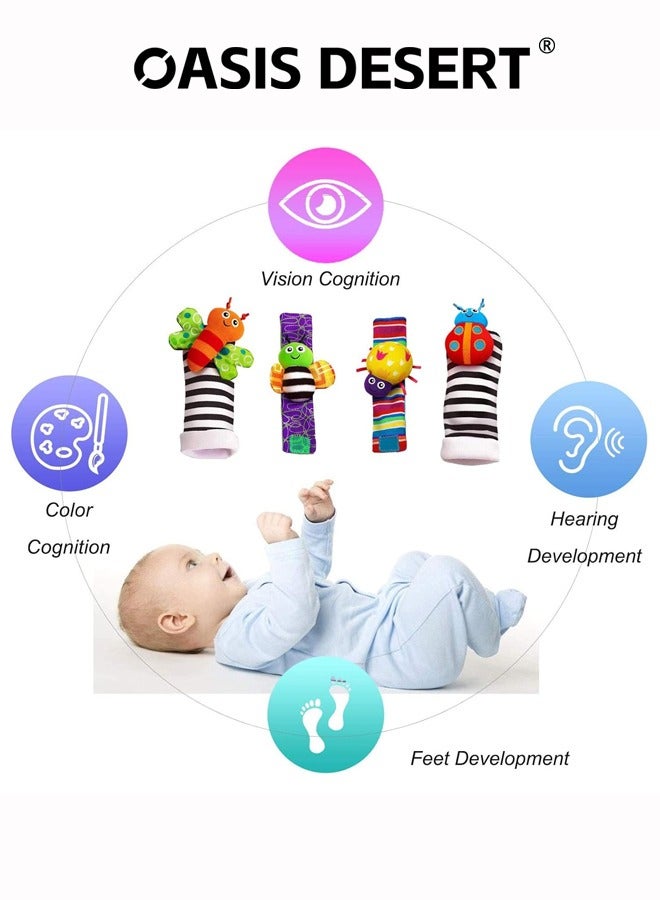 OASIS DESERT Infant Baby Rattle Socks for 3-12 Months Boys and Girls Learning Toy Comfortable Everyday Wear - Image 2