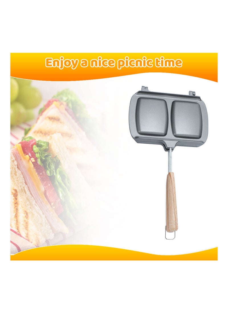 SYOSI - SYOSI Sandwich Maker, Double-Sided Sandwich Baking Pan, Grilled Cheese Maker, Non Stick Frying Pan, Removable Handle, Flip Grill Pan, Sandwich Baking Tray for Breakfast Pancakes, Omelets and Toast - Image 1